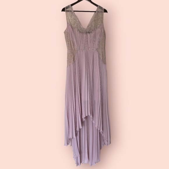 NEW BCBG MAXAZRIA LAVENDER ANGELEA PLEATED HIGH LOW DRESS - Picture 1 of 15